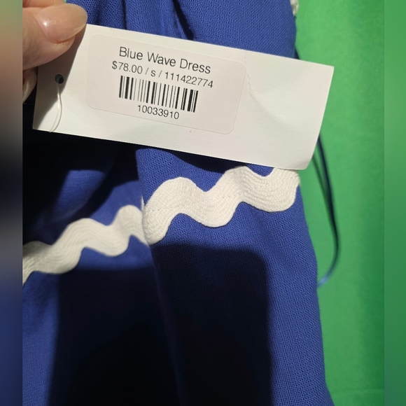 Lalavon NWT Blue Wave Maxi Dress Size Small PTP 17 - Picture 4 of 6